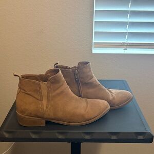 Time and Tru Tan Suede Ankle Booties
